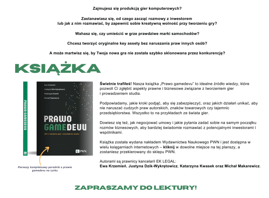 Książka prawo gamedevu